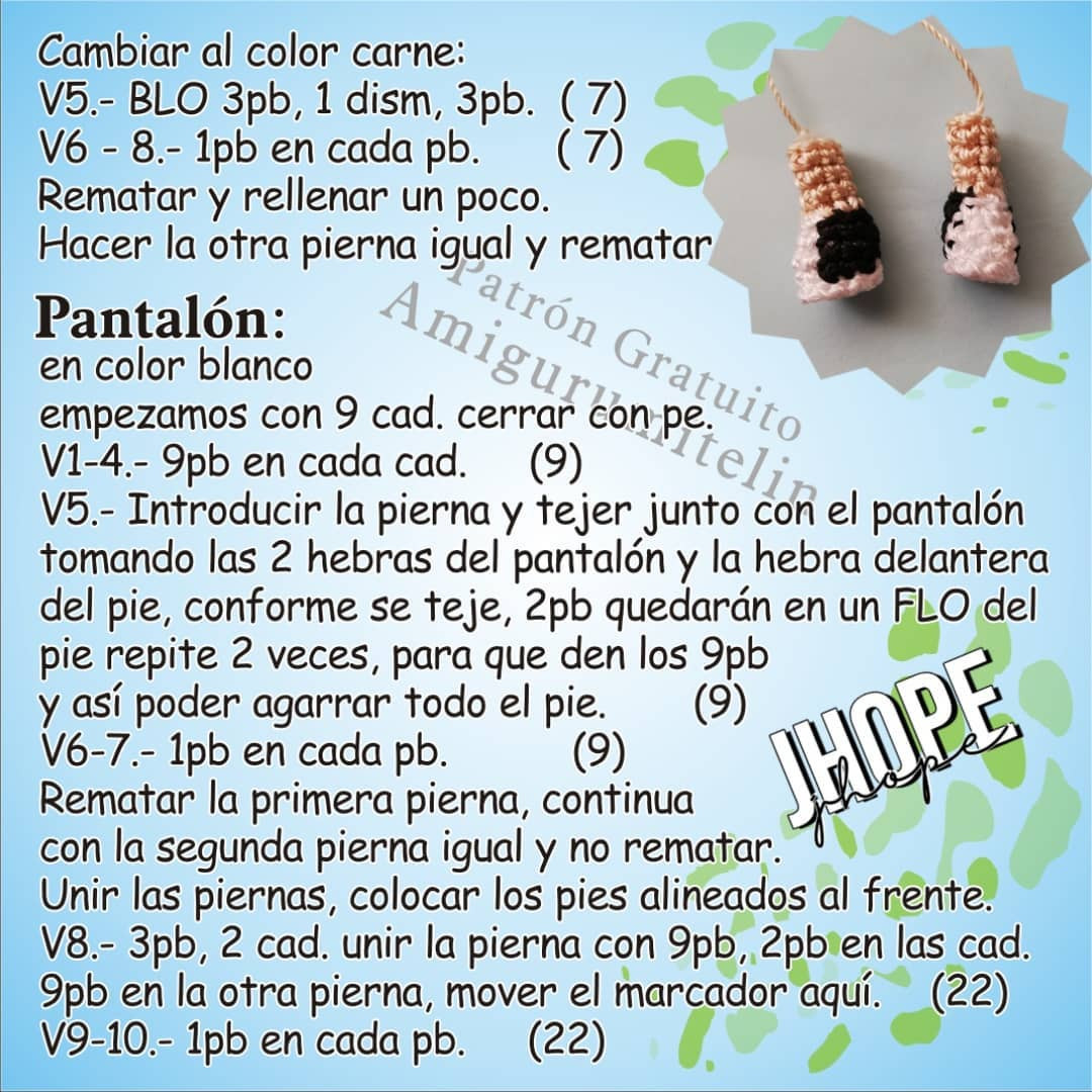 Patrón de Amigurumi Gratis para Crear a J-Hope de BTS