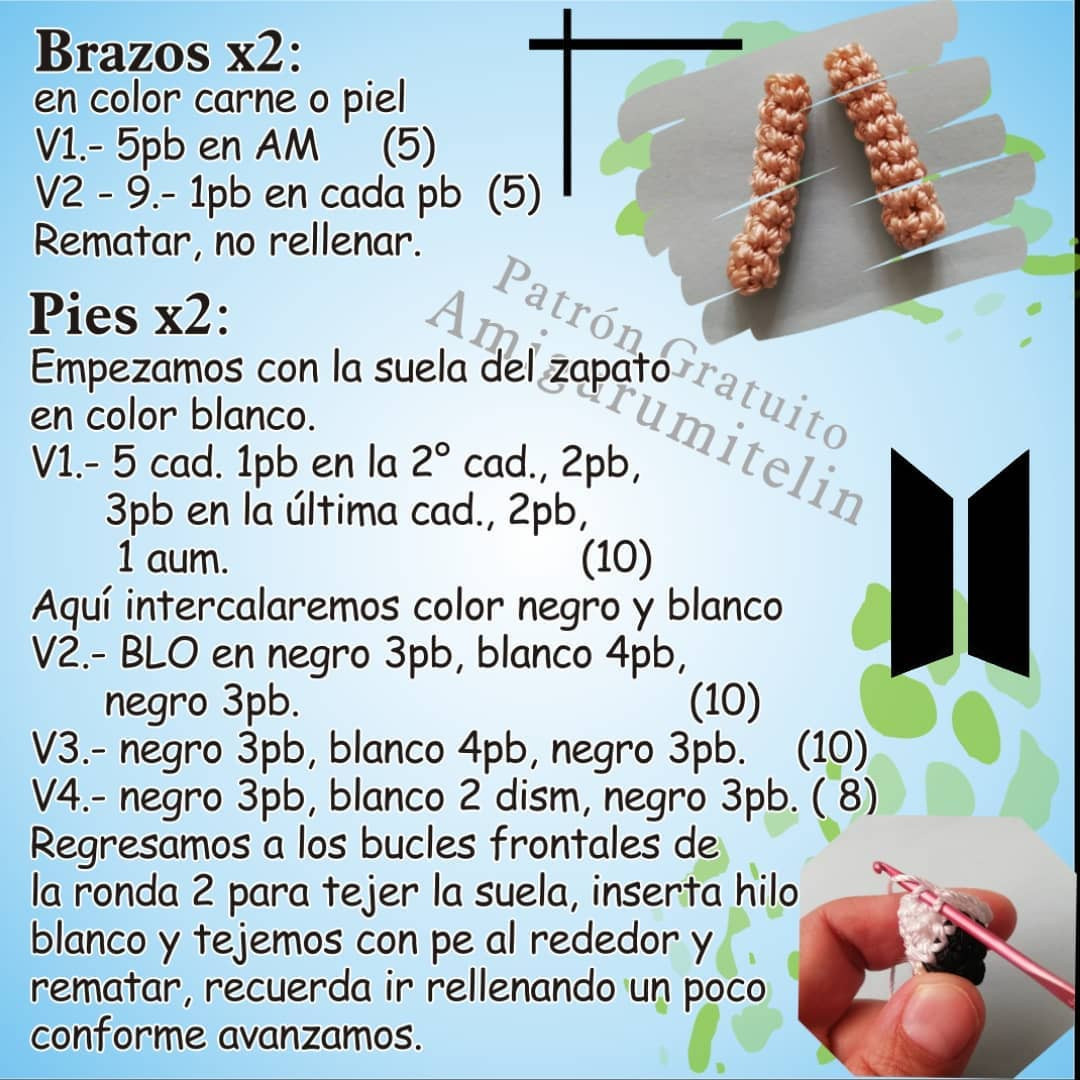 Patrón de Amigurumi Gratis para Crear a J-Hope de BTS