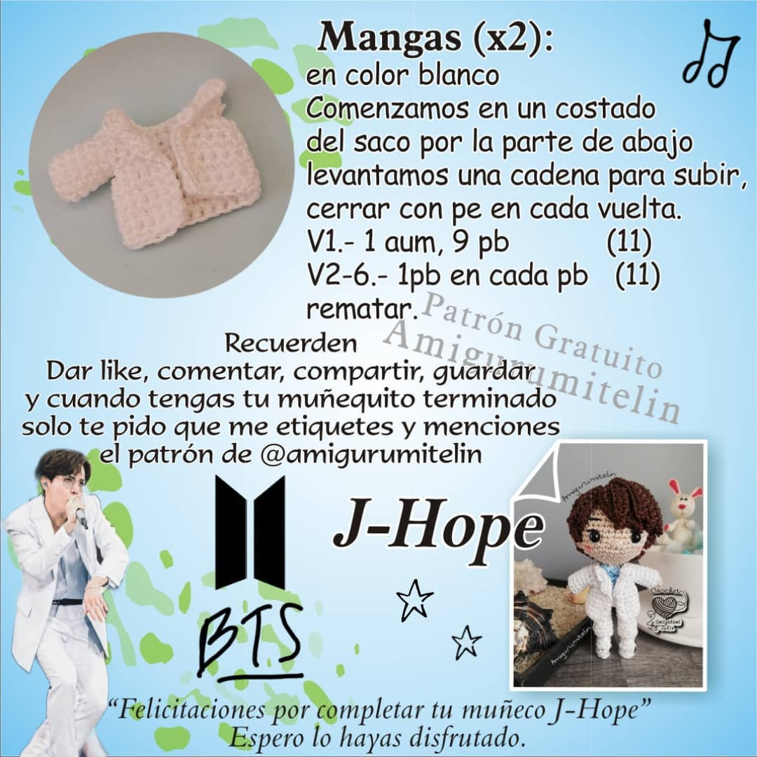 Patrón de Amigurumi Gratis para Crear a J-Hope de BTS