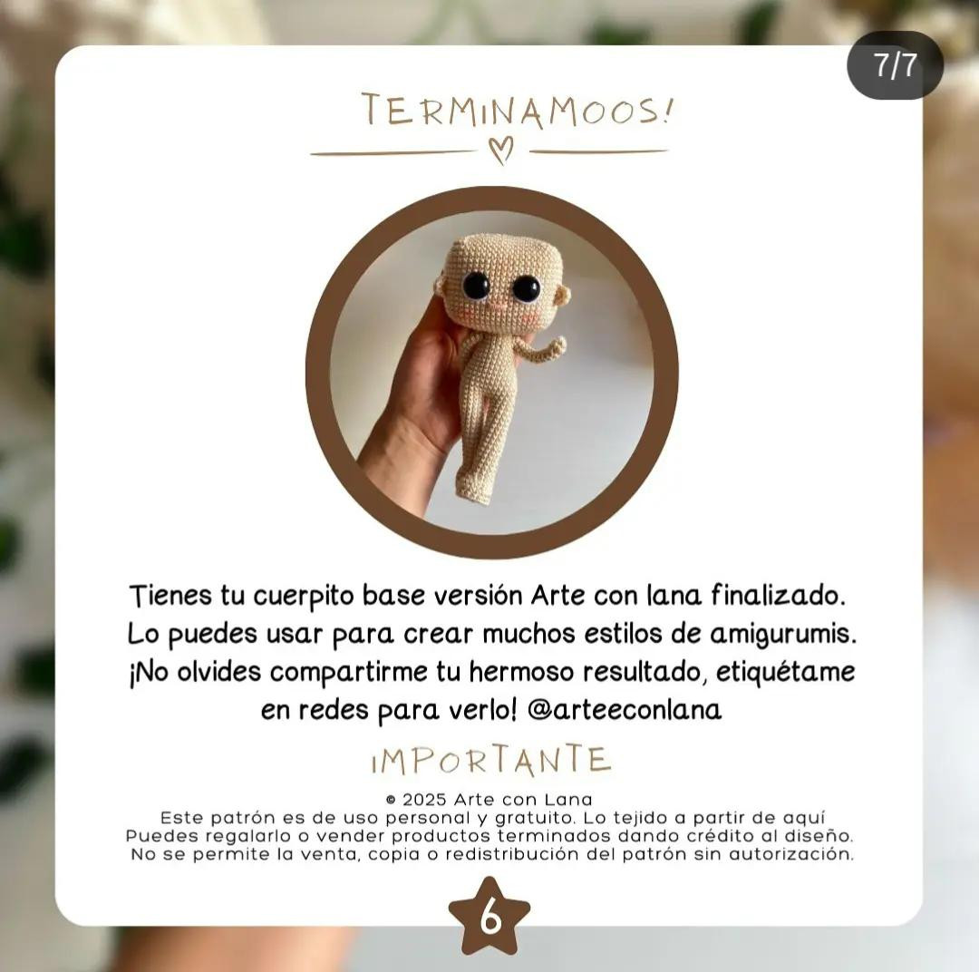 Patrón de amigurumi gratis para crear cuerpo base adorable.