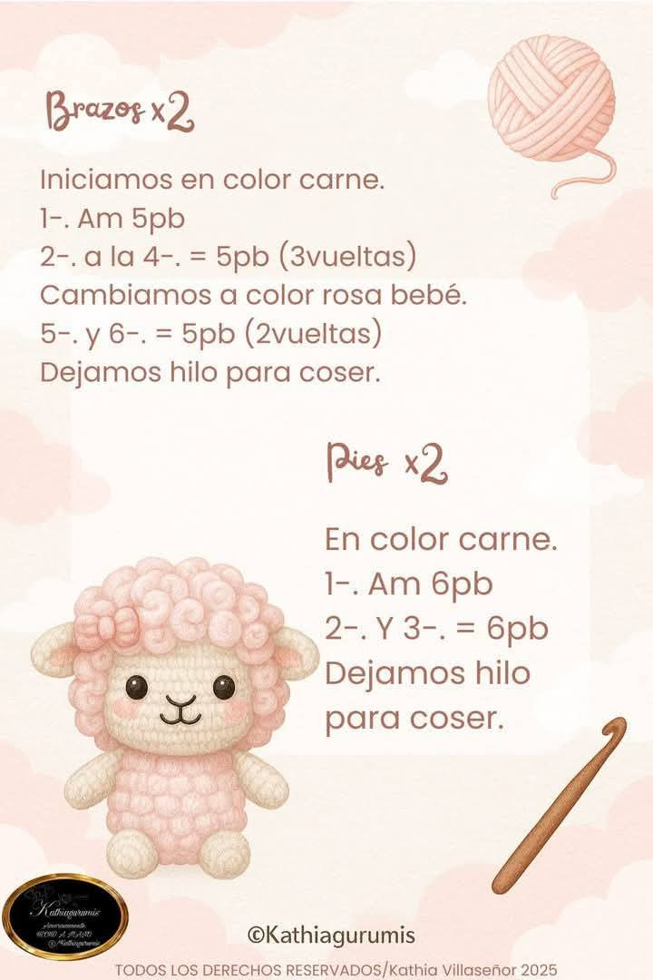 Patrón de amigurumi gratis para tejer una ovejita adorable.