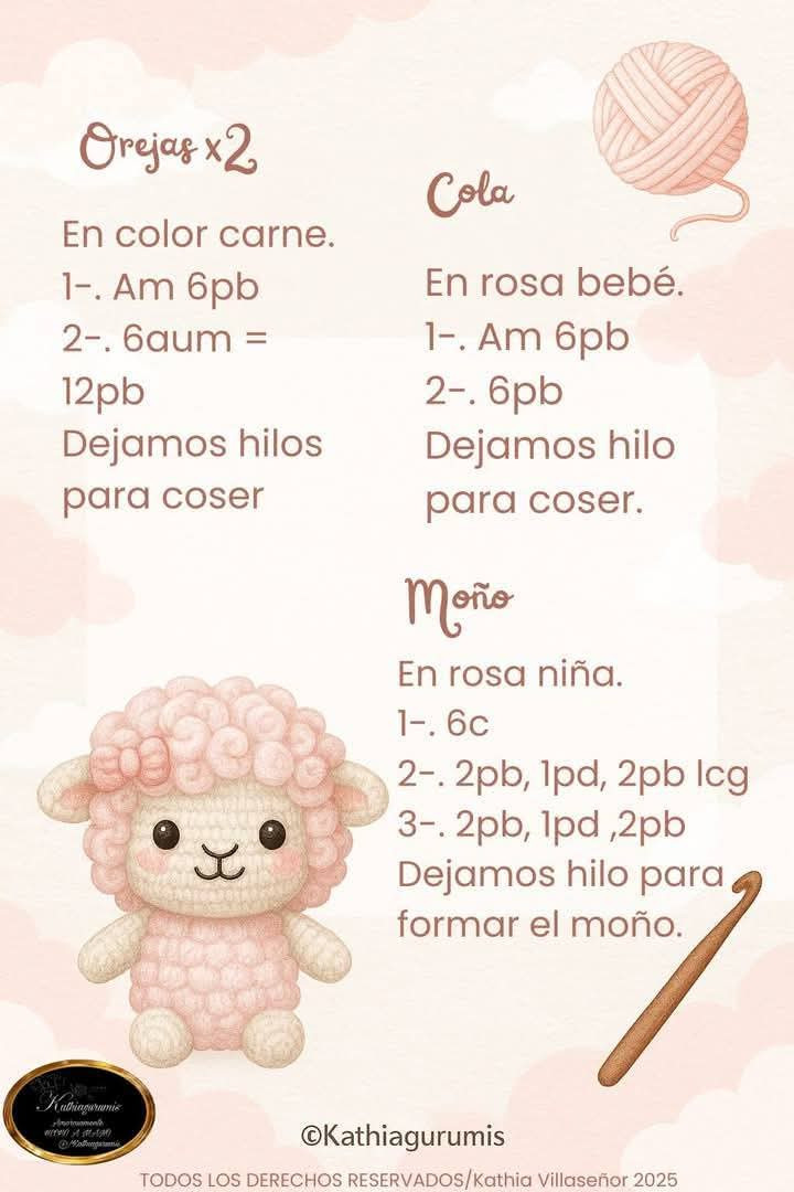 Patrón de amigurumi gratis para tejer una ovejita adorable.