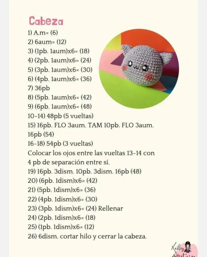 Patrón de amigurumi gratis: tiernos gatitos para principiantes