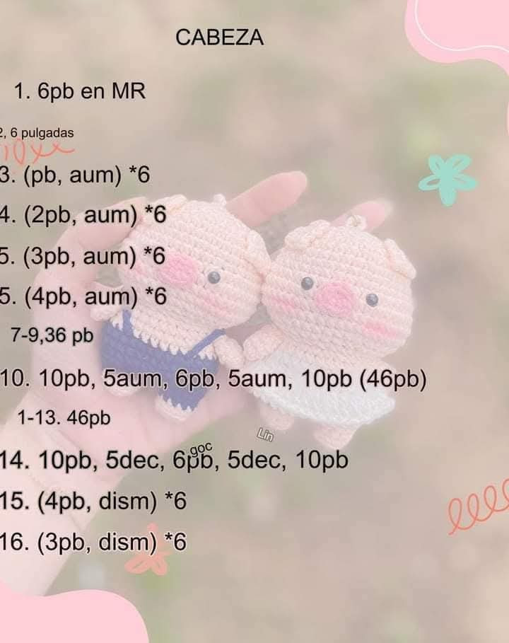 Patrón de amigurumi gratuito: Cerditos adorables para tejer