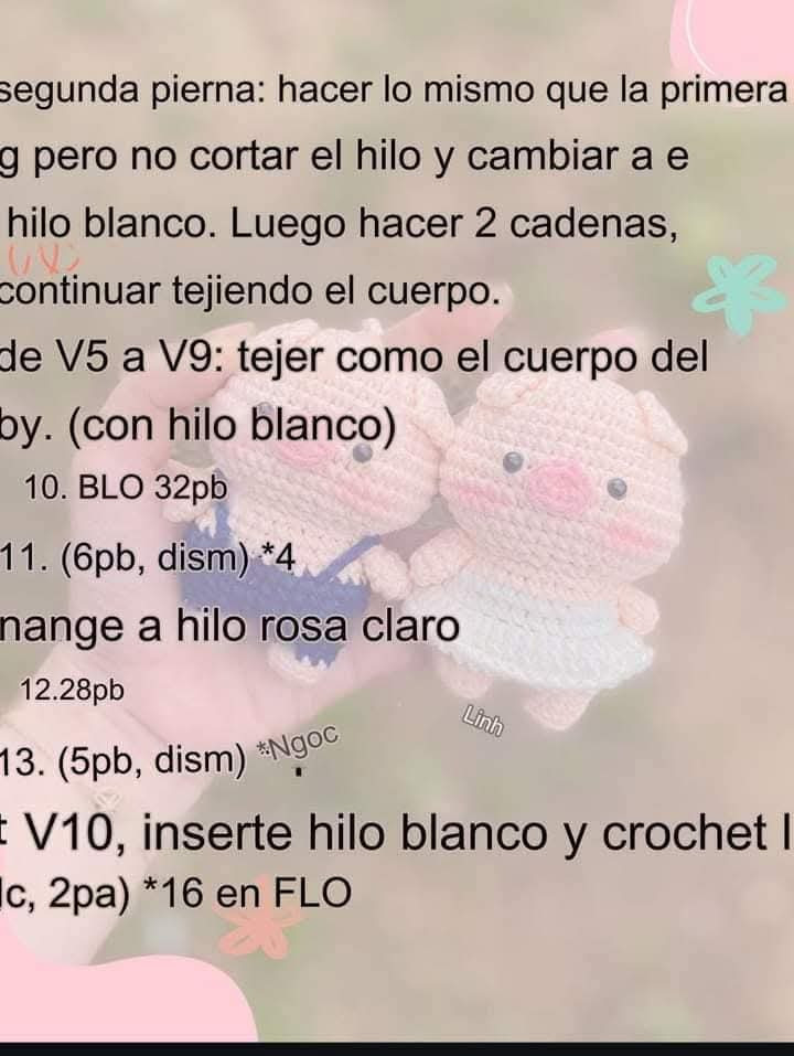 Patrón de amigurumi gratuito: Cerditos adorables para tejer