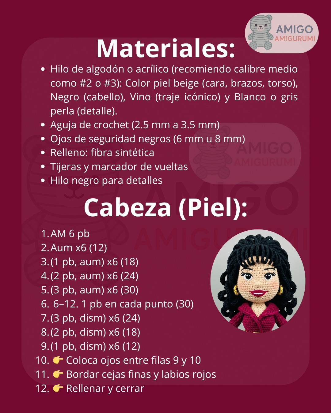 Patrón de Amigurumi Inspirado en Famosa Cantante Selena Quintanilla