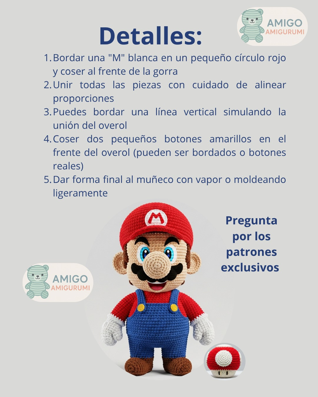 Patrón de amigurumi inspirado en Mario Bros, ideal para fans del crochet.