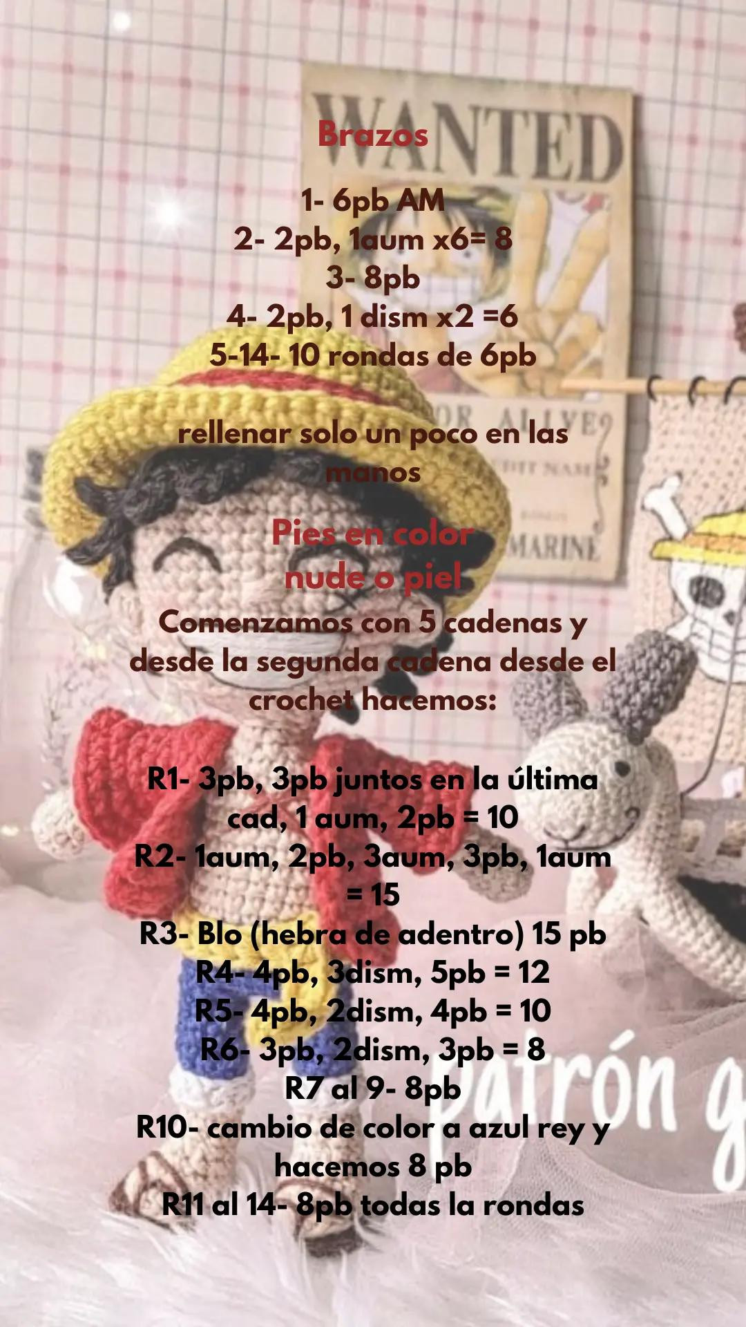 Patrón de amigurumi inspirado en un famoso pirata, gratis para descargar.