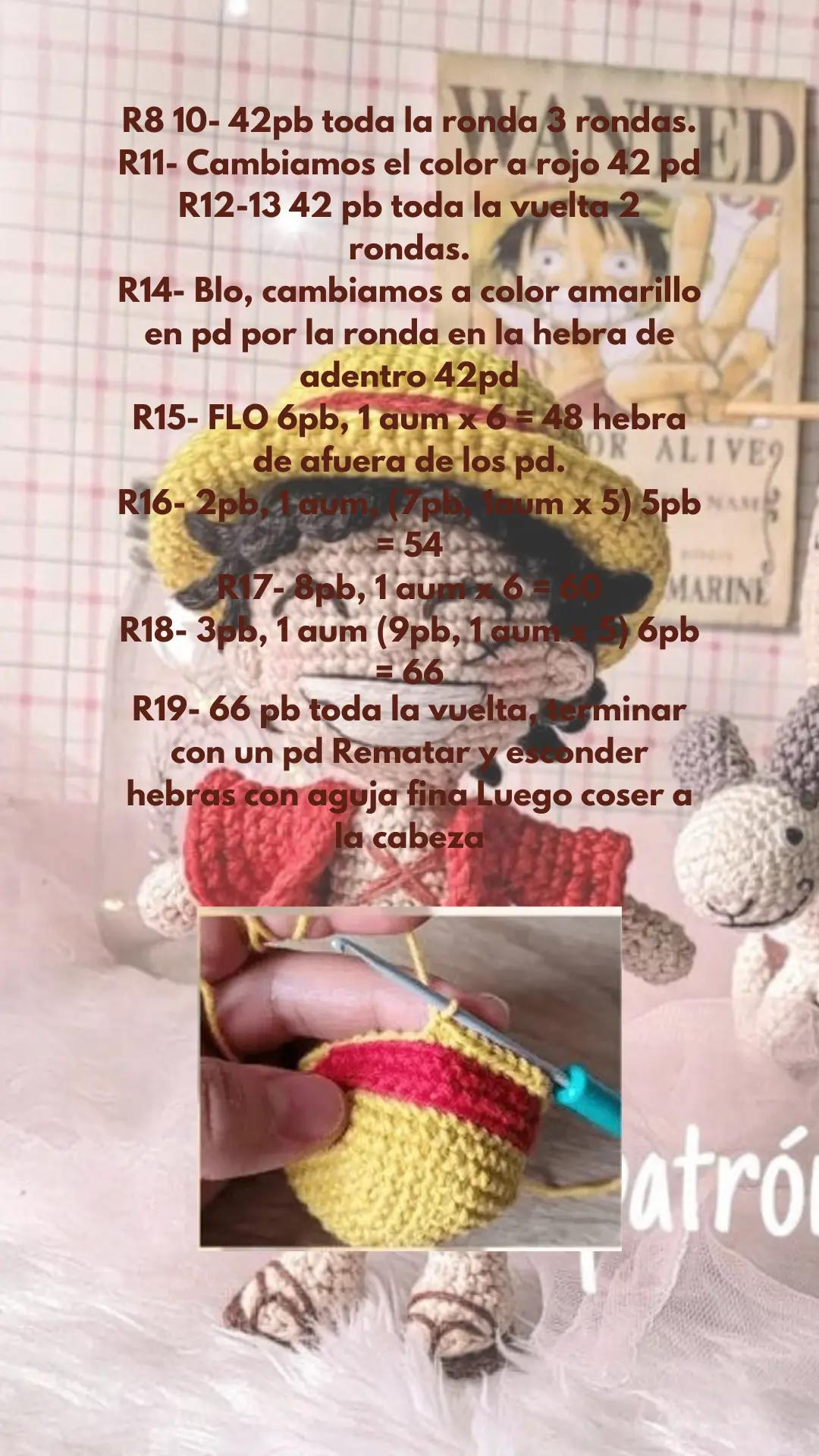 Patrón de amigurumi inspirado en un famoso pirata, gratis para descargar.
