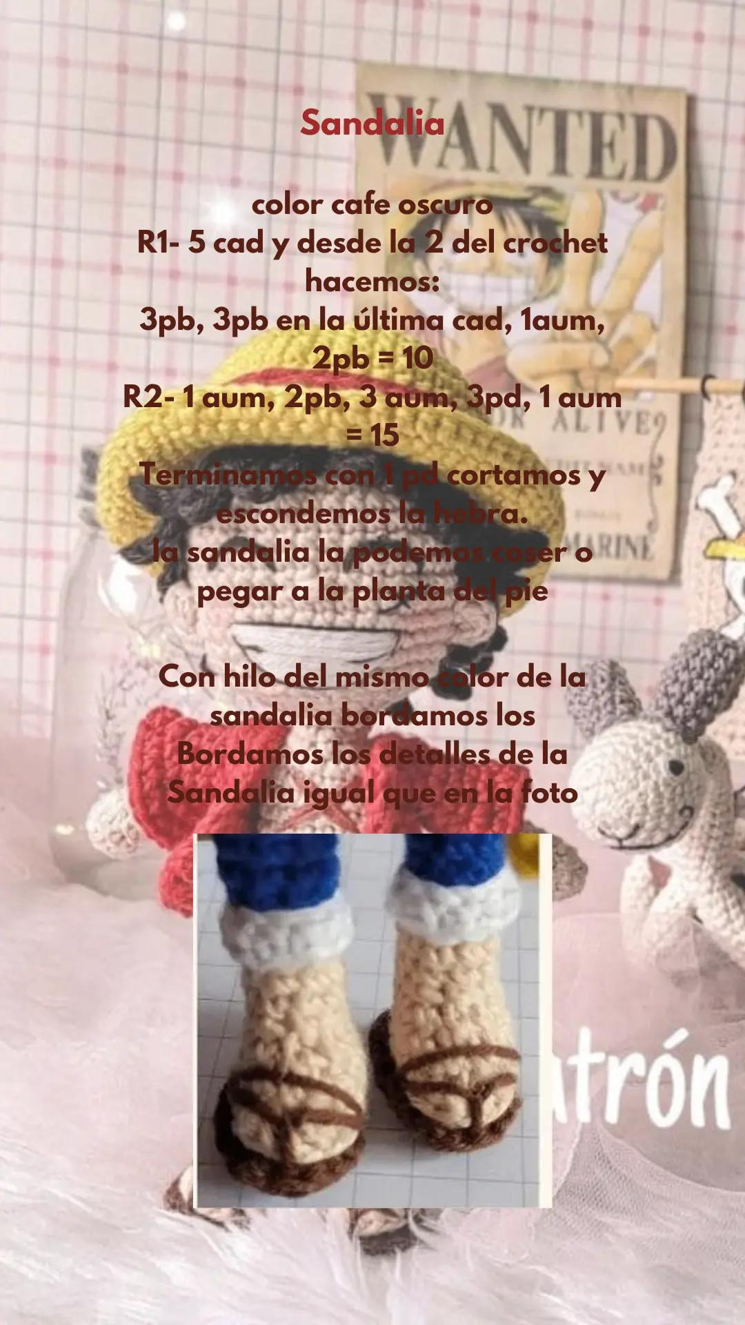 Patrón de amigurumi inspirado en un famoso pirata, gratis para descargar.