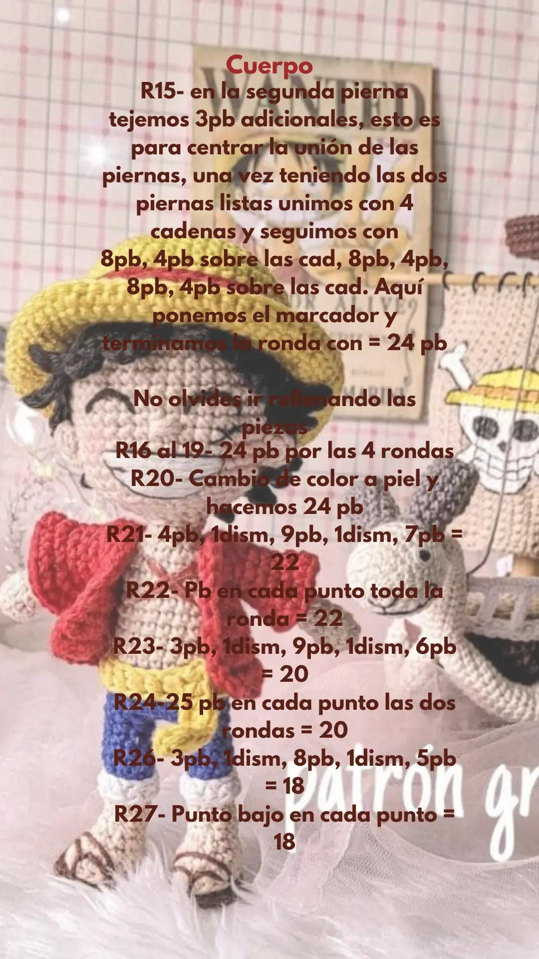 Patrón de amigurumi inspirado en un famoso pirata, gratis para descargar.