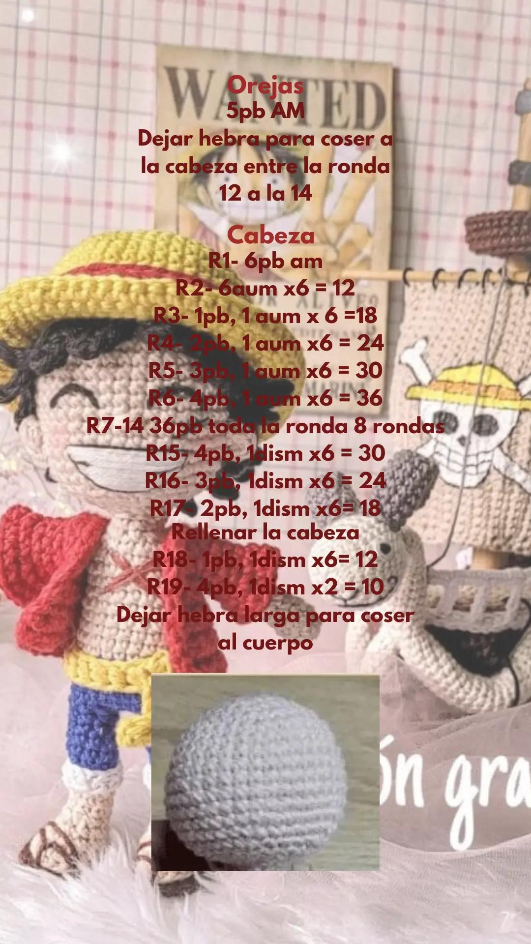 Patrón de amigurumi inspirado en un famoso pirata, gratis para descargar.