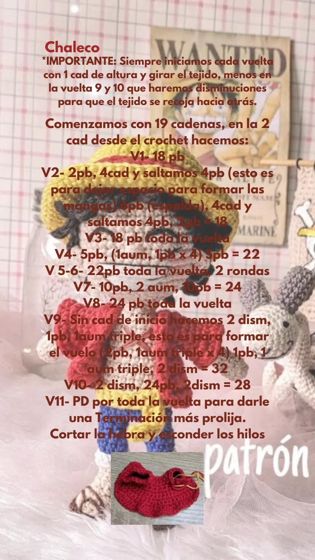 Patrón de amigurumi inspirado en un famoso pirata, gratis para descargar.
