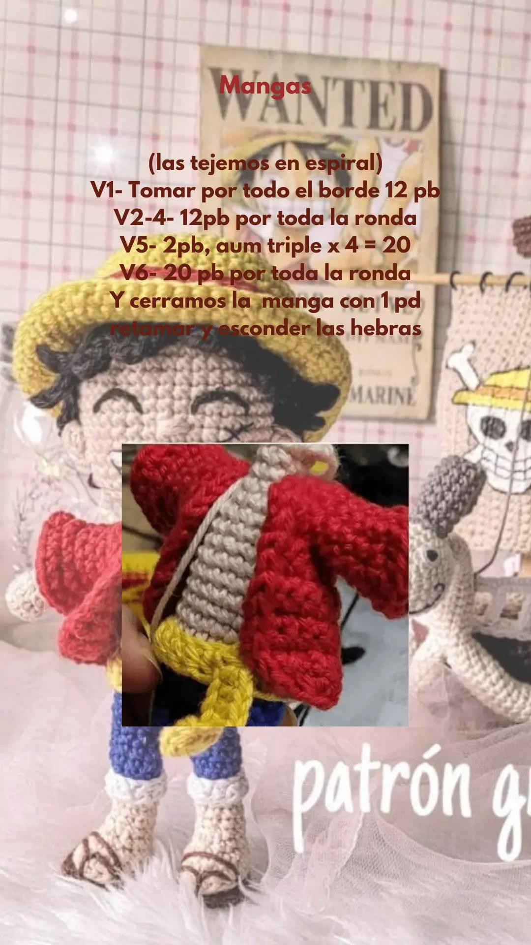 Patrón de amigurumi inspirado en un famoso pirata, gratis para descargar.