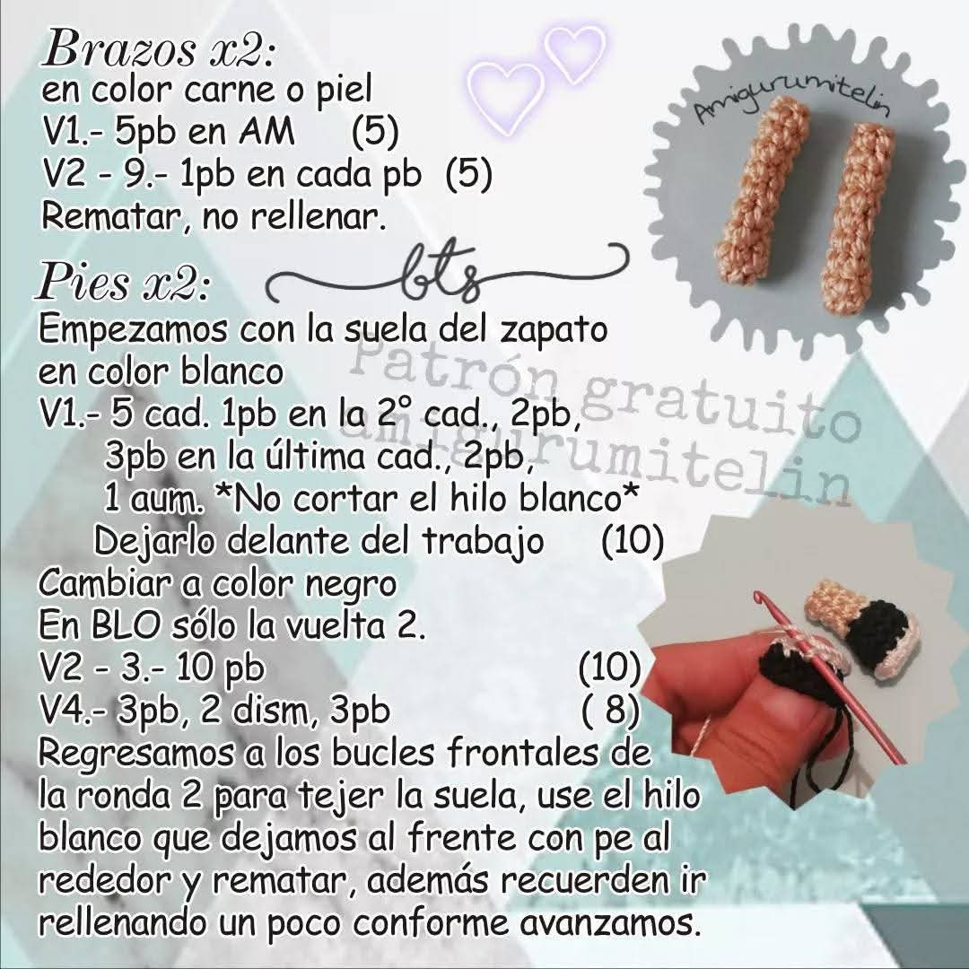 Patrón de Amigurumi Inspirado en Uniforme Escolar de Jungkook de BTS