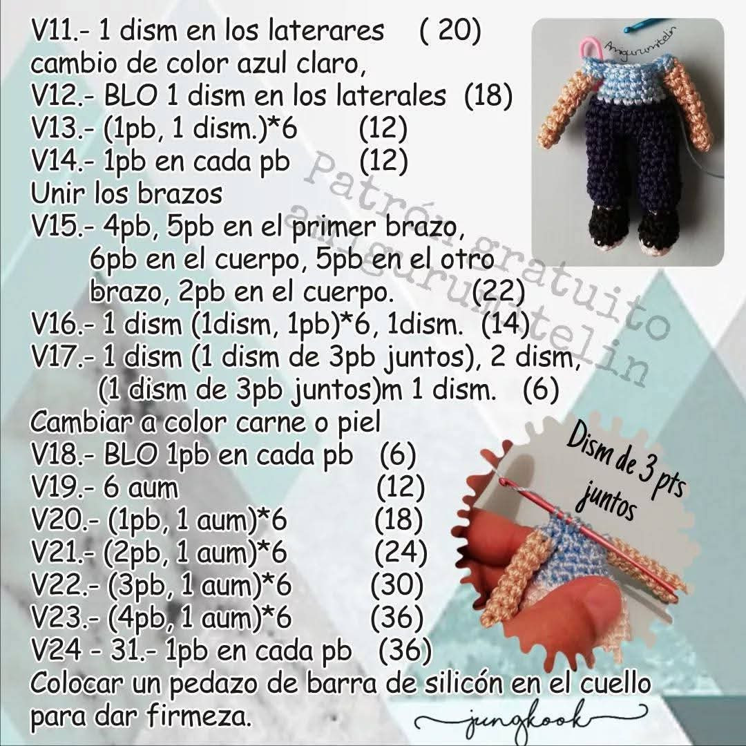 Patrón de Amigurumi Inspirado en Uniforme Escolar de Jungkook de BTS