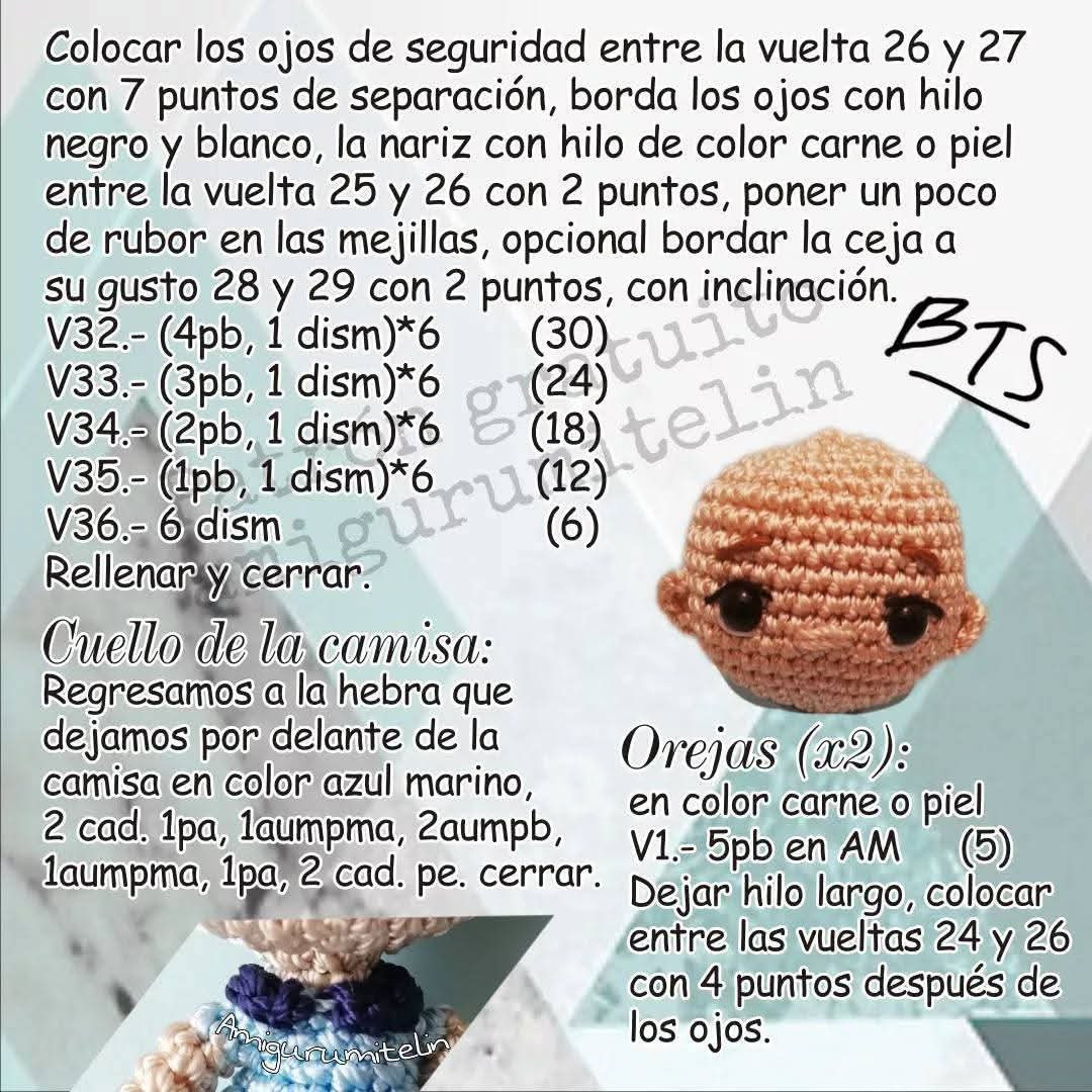Patrón de Amigurumi Inspirado en Uniforme Escolar de Jungkook de BTS