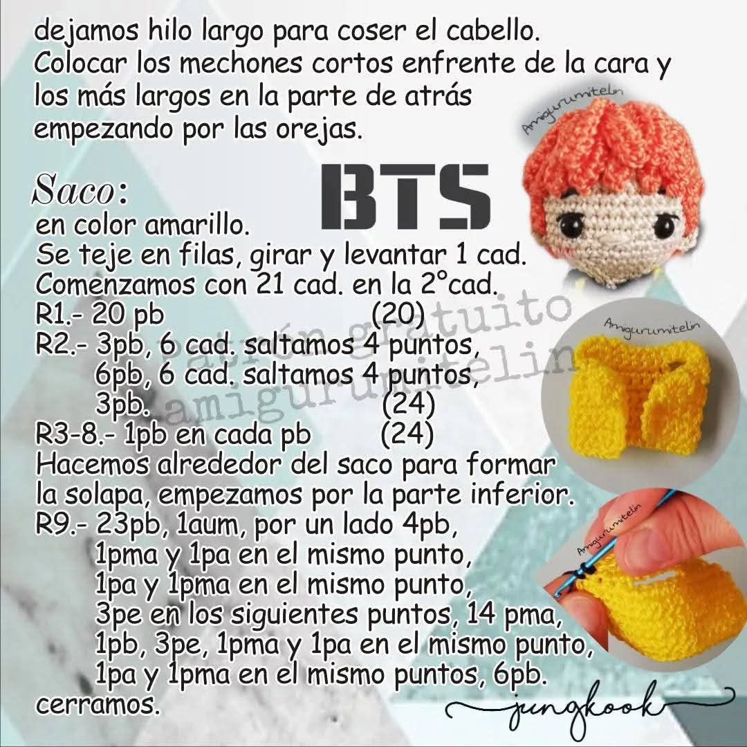 Patrón de Amigurumi Inspirado en Uniforme Escolar de Jungkook de BTS