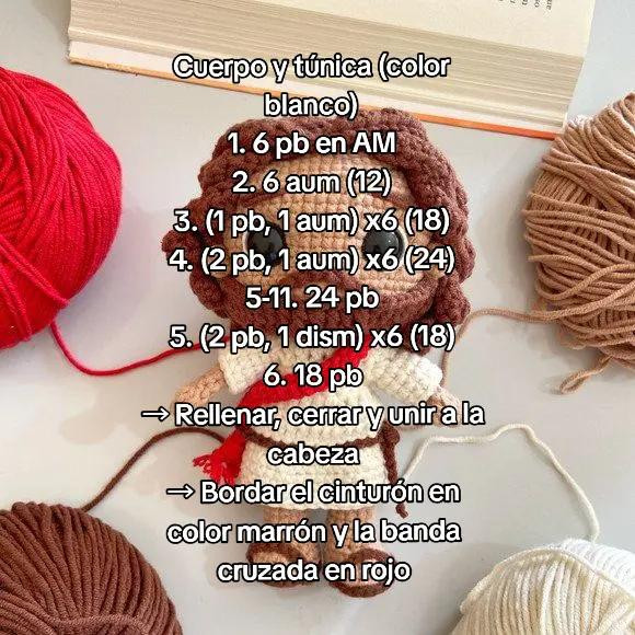 Patrón de Amigurumi: Jesús de Amor, Nivel Intermedio, 20-25 cm