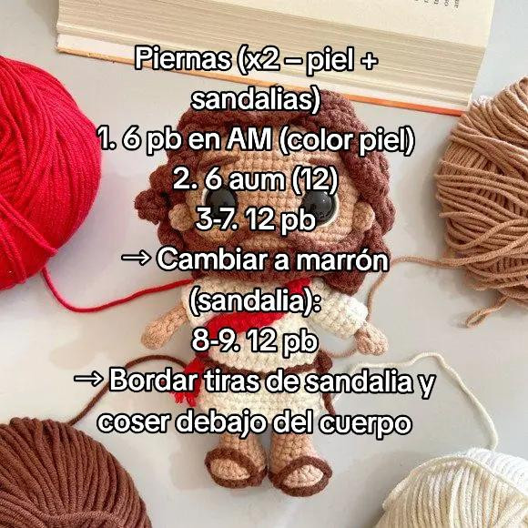 Patrón de Amigurumi: Jesús de Amor, Nivel Intermedio, 20-25 cm