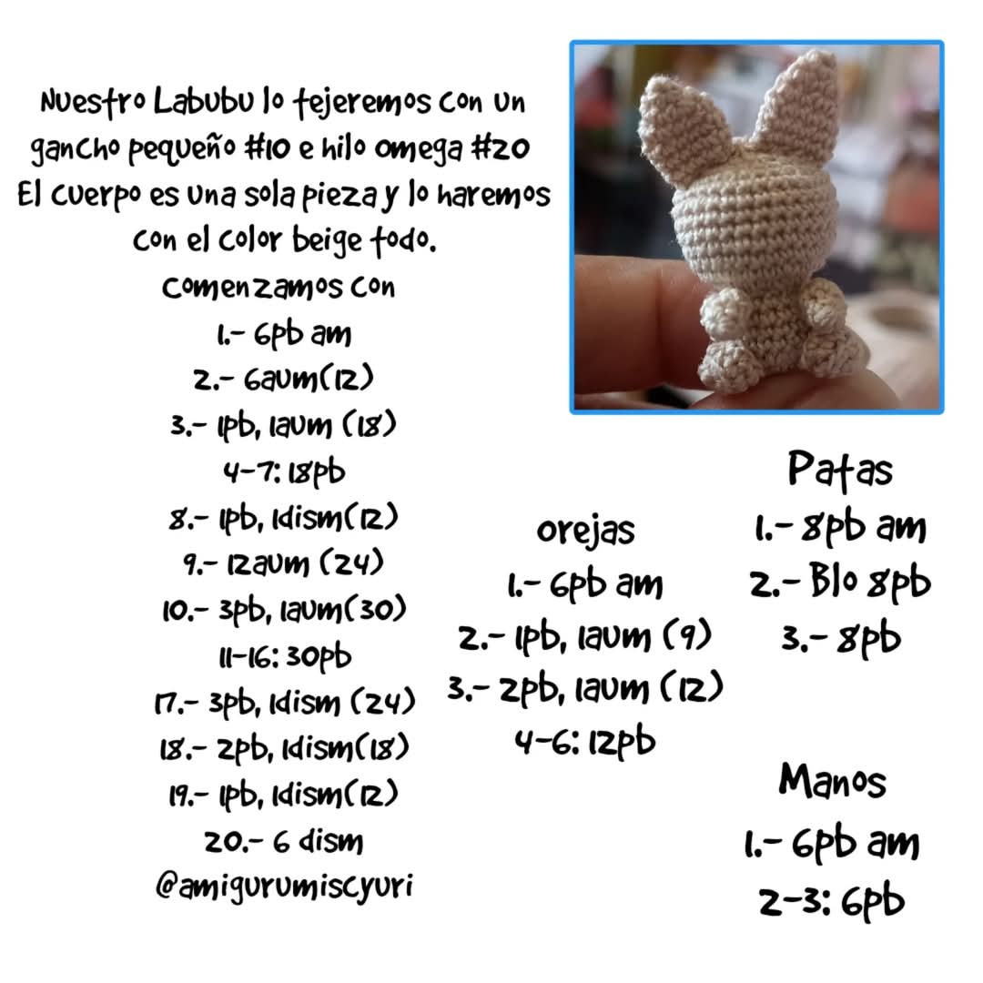 Patrón de Amigurumi: Lindos Aretes Labubu para Crear