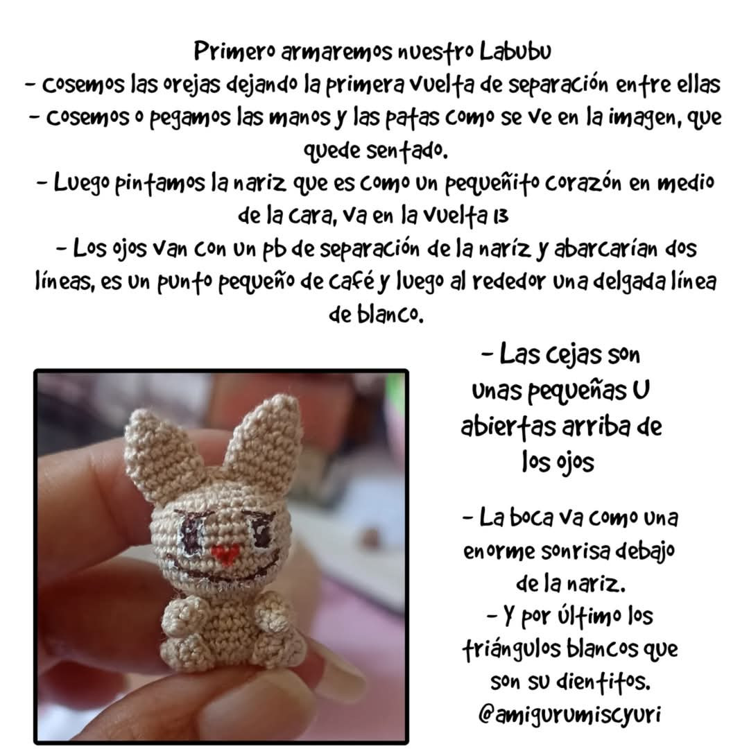 Patrón de Amigurumi: Lindos Aretes Labubu para Crear