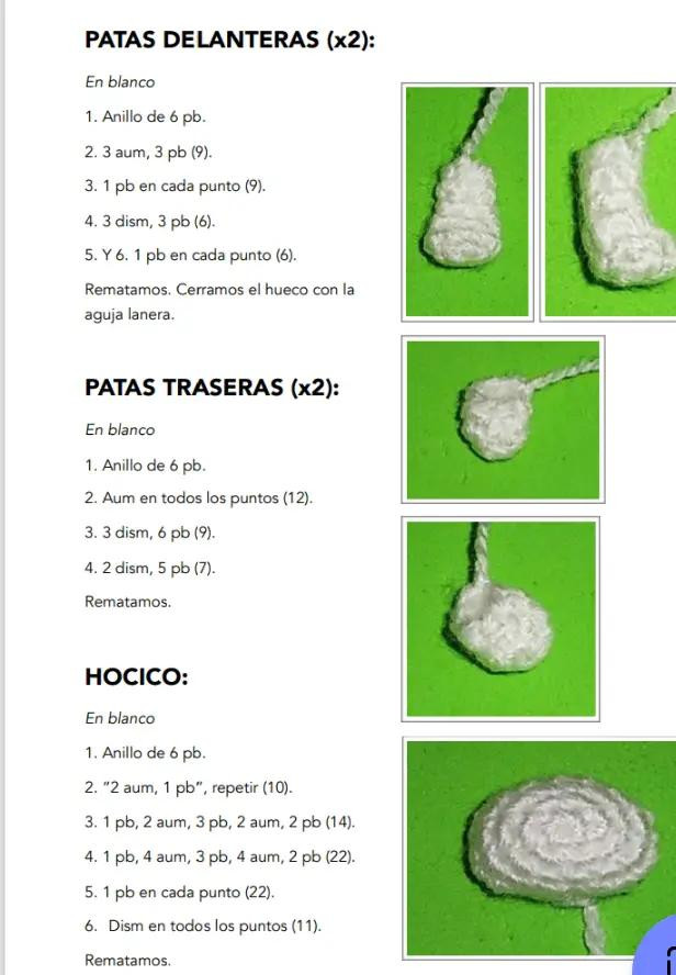 Patrón de Amigurumi: Llavero de Perro Blanco