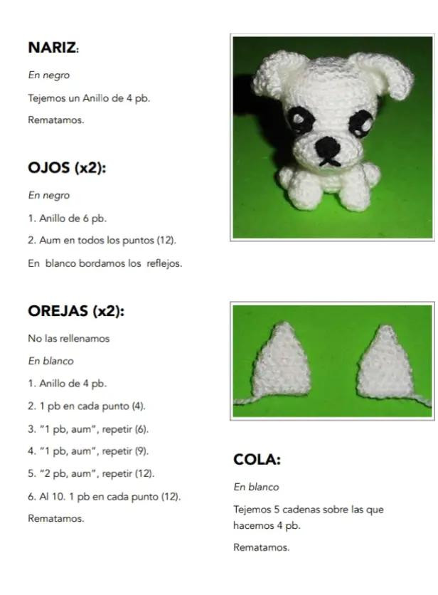 Patrón de Amigurumi: Llavero de Perro Blanco