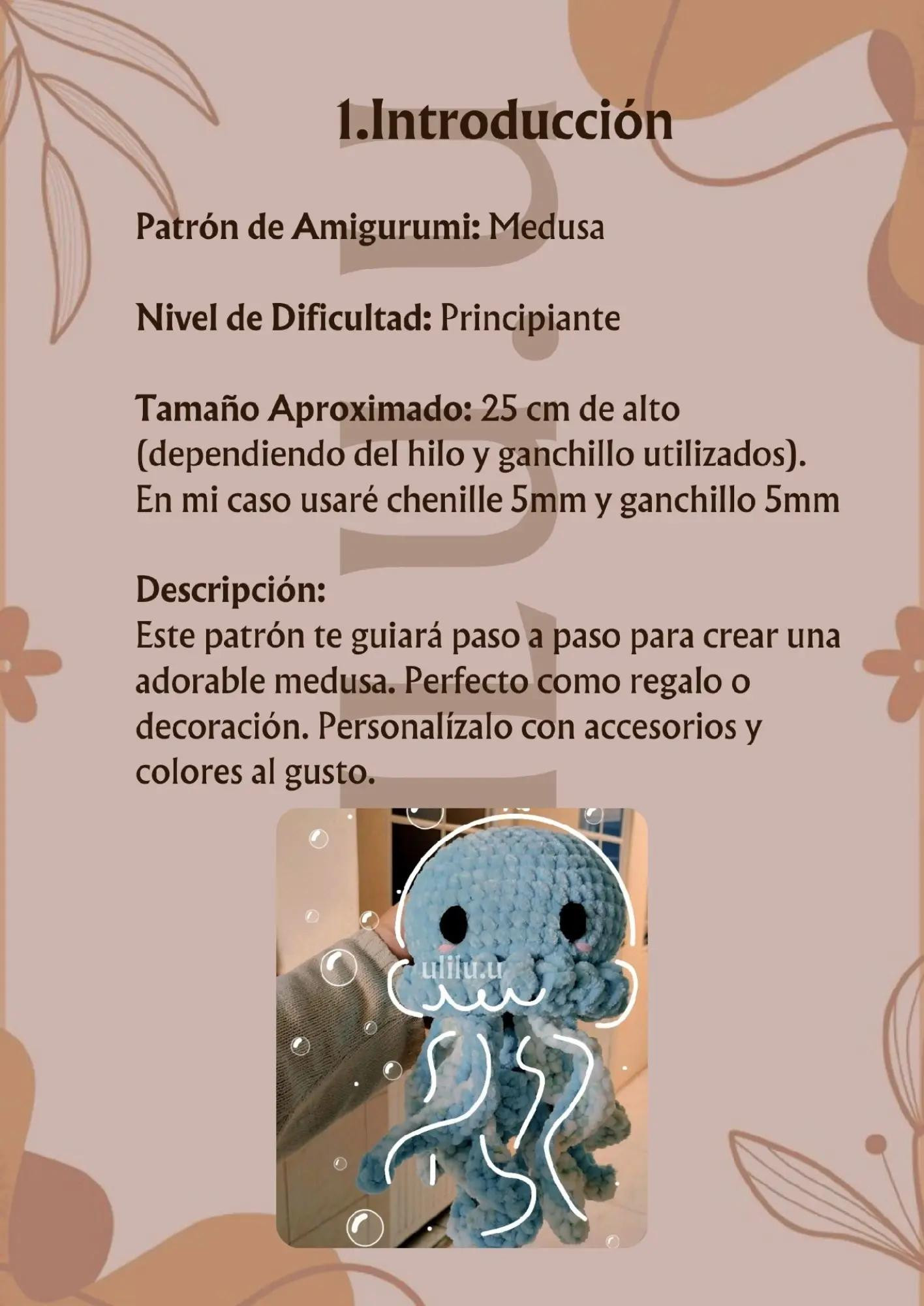 Patrón de Amigurumi: Medusa Azul Suave para Principiantes