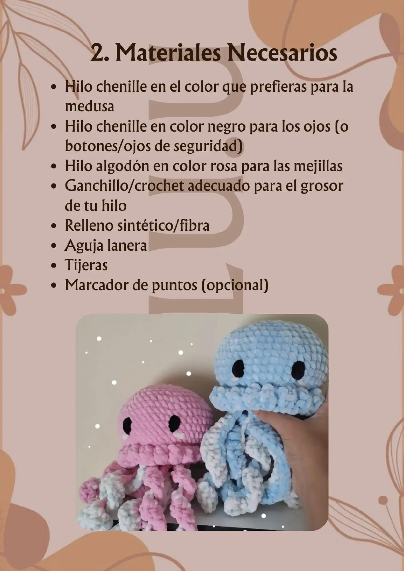 Patrón de Amigurumi: Medusa Azul Suave para Principiantes