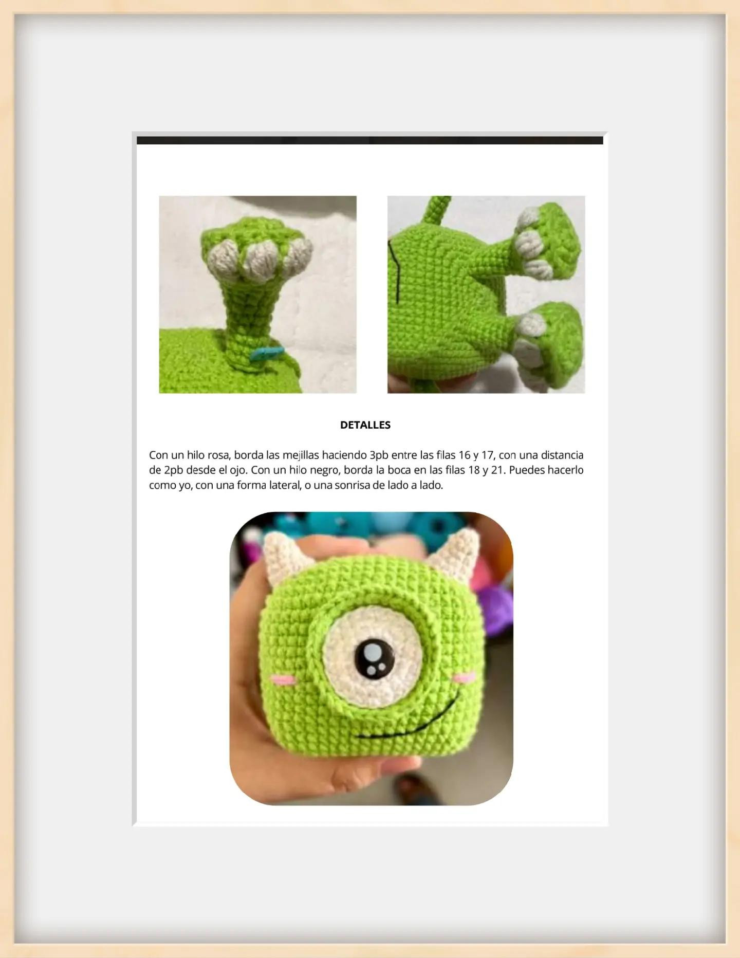 Patrón de amigurumi: Monstruo verde y niña de dibujos animados