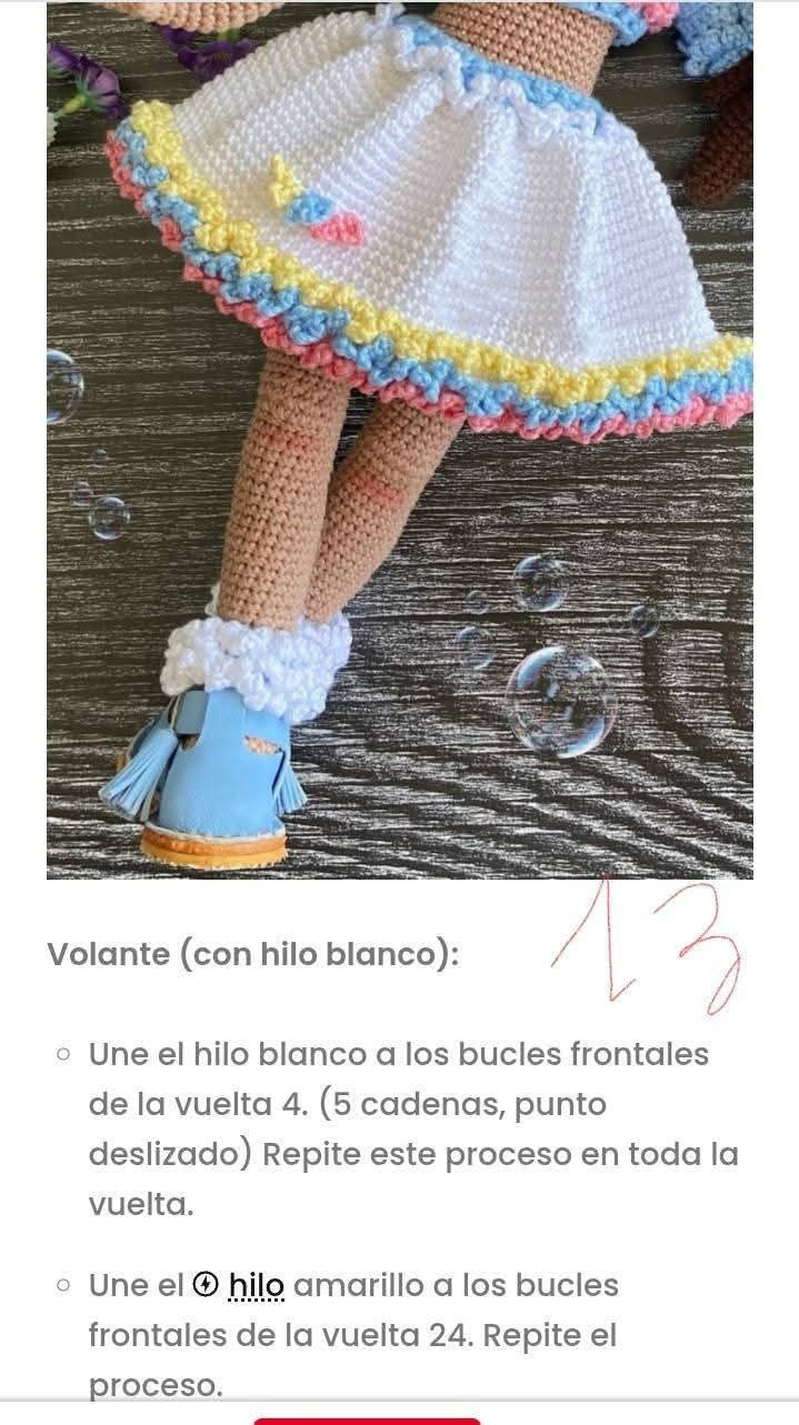 Patrón de Amigurumi: Muñeca Matilde con Oso de Peluche
