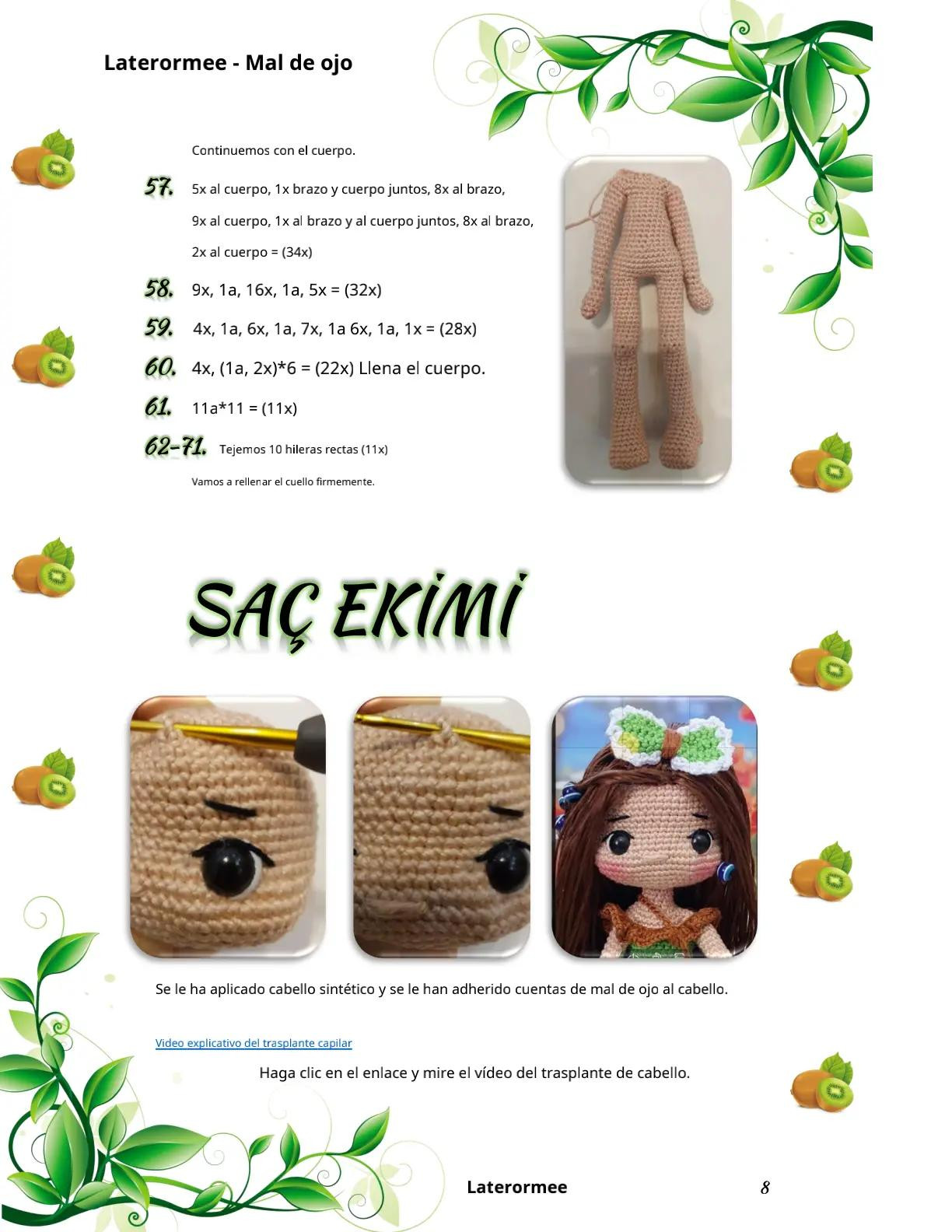 Patrón de Amigurumi: Muñeca Nazar en Vestido Verde