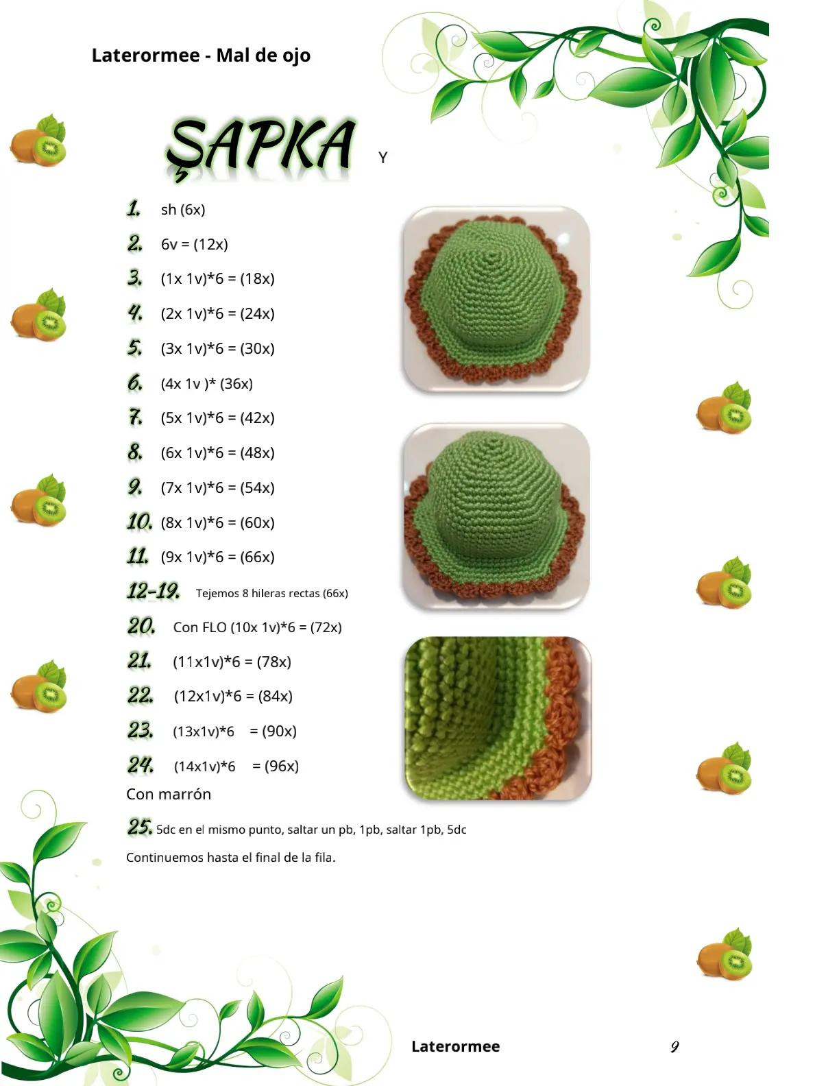 Patrón de Amigurumi: Muñeca Nazar en Vestido Verde