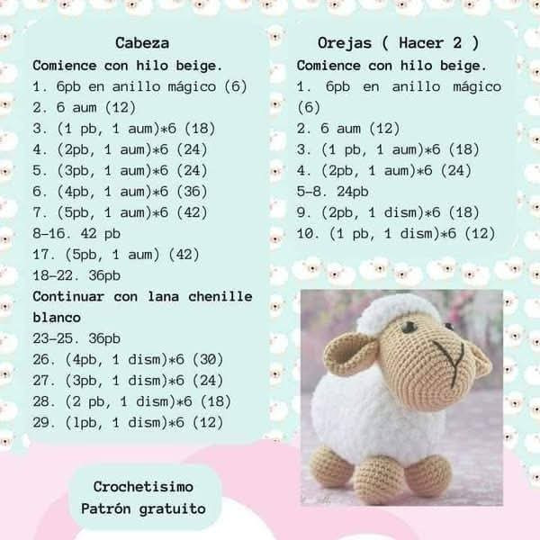 Patrón de Amigurumi Oveja: Crea Tu Propio Peluche de Lana