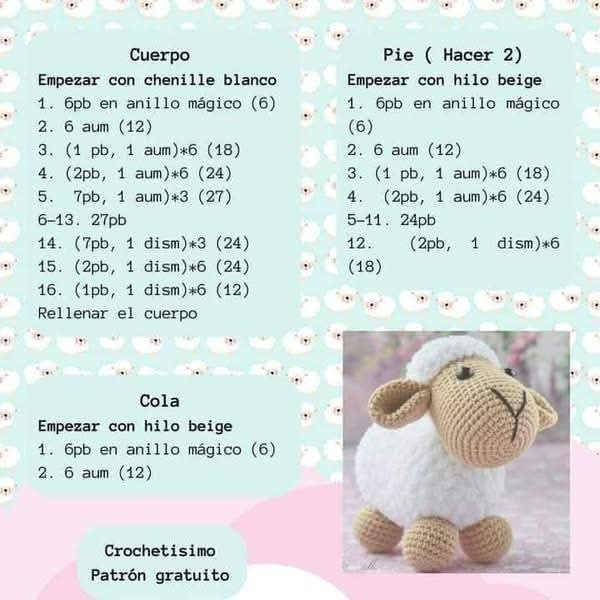 Patrón de Amigurumi Oveja: Crea Tu Propio Peluche de Lana