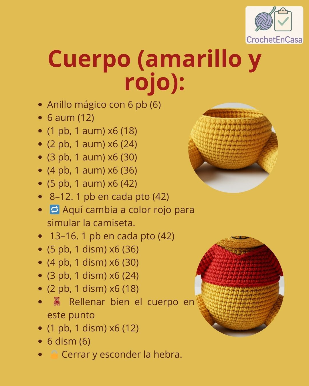 Patrón de amigurumi para tejer a Winnie Pooh fácilmente en casa