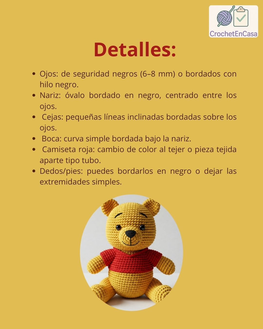 Patrón de amigurumi para tejer a Winnie Pooh fácilmente en casa
