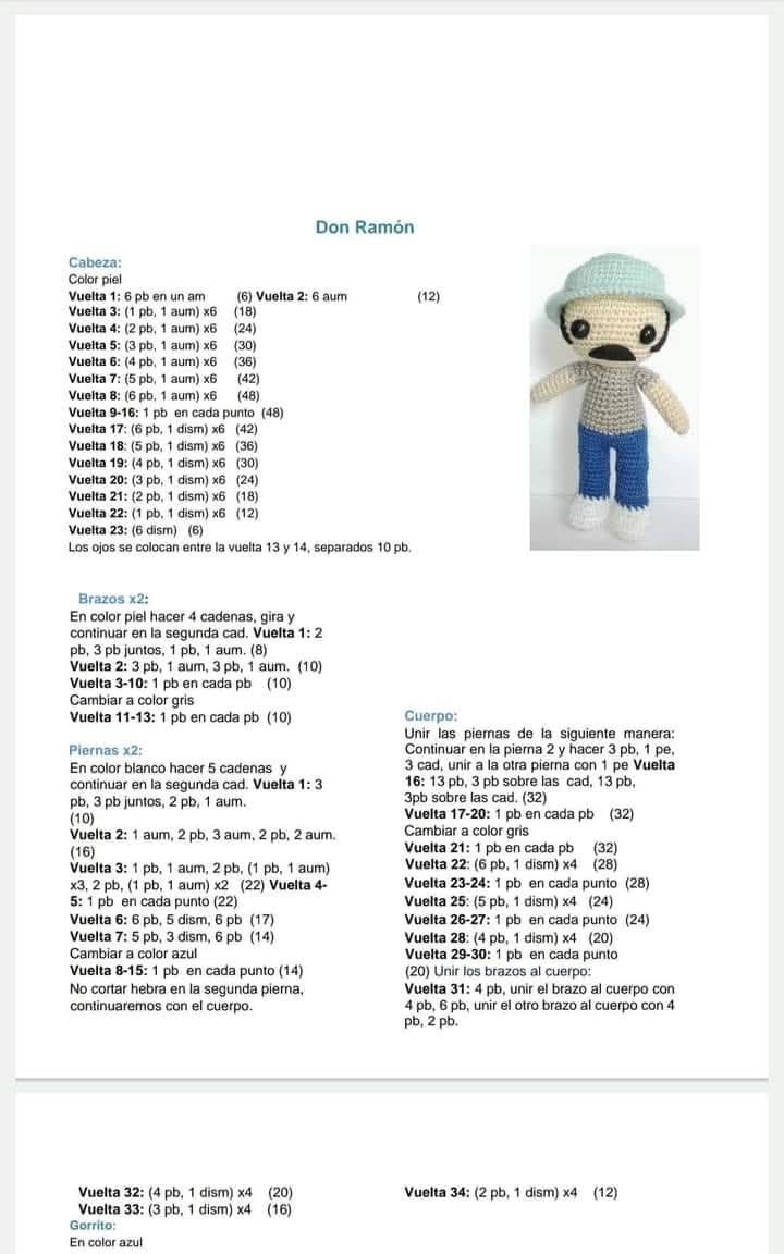 Patrón de Amigurumi: Personajes del Chavo del Ocho con Instrucciones Detalladas