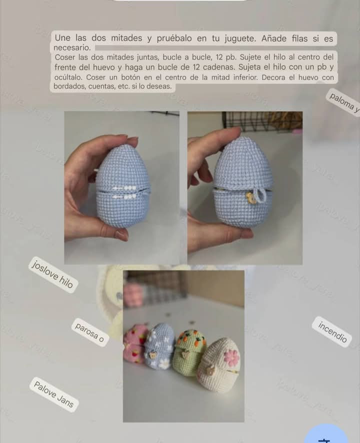 Patrón de Amigurumi: Pollitos en Huevos Sorpresa