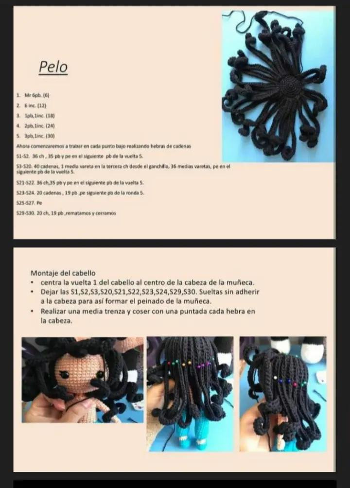 Patrón de amigurumi: Princesa Jazmín en vestido azul brillante