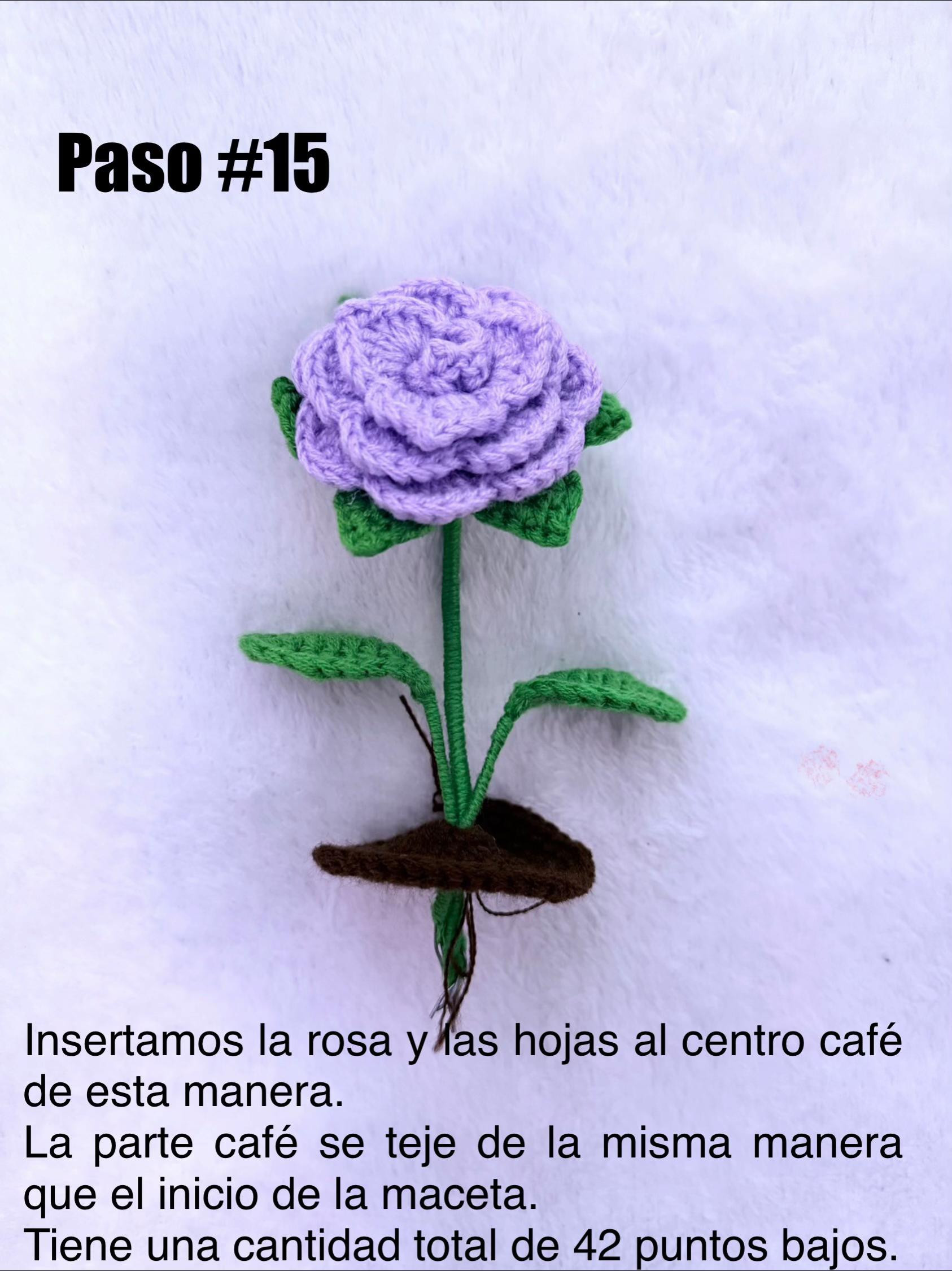 Patrón de Amigurumi: Rosa en Maceta con Corazón