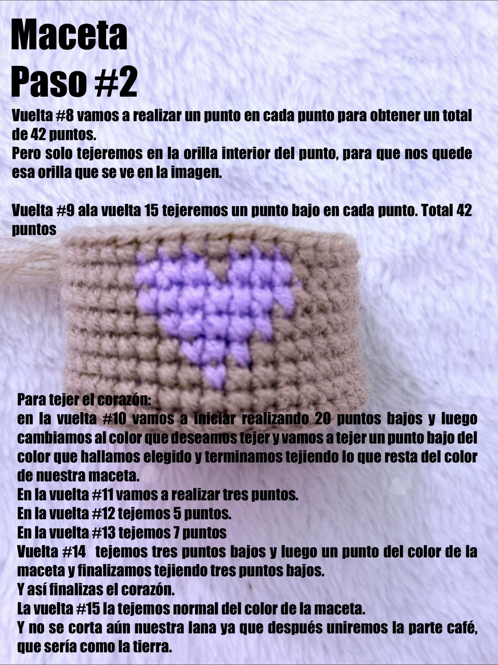 Patrón de Amigurumi: Rosa en Maceta con Corazón