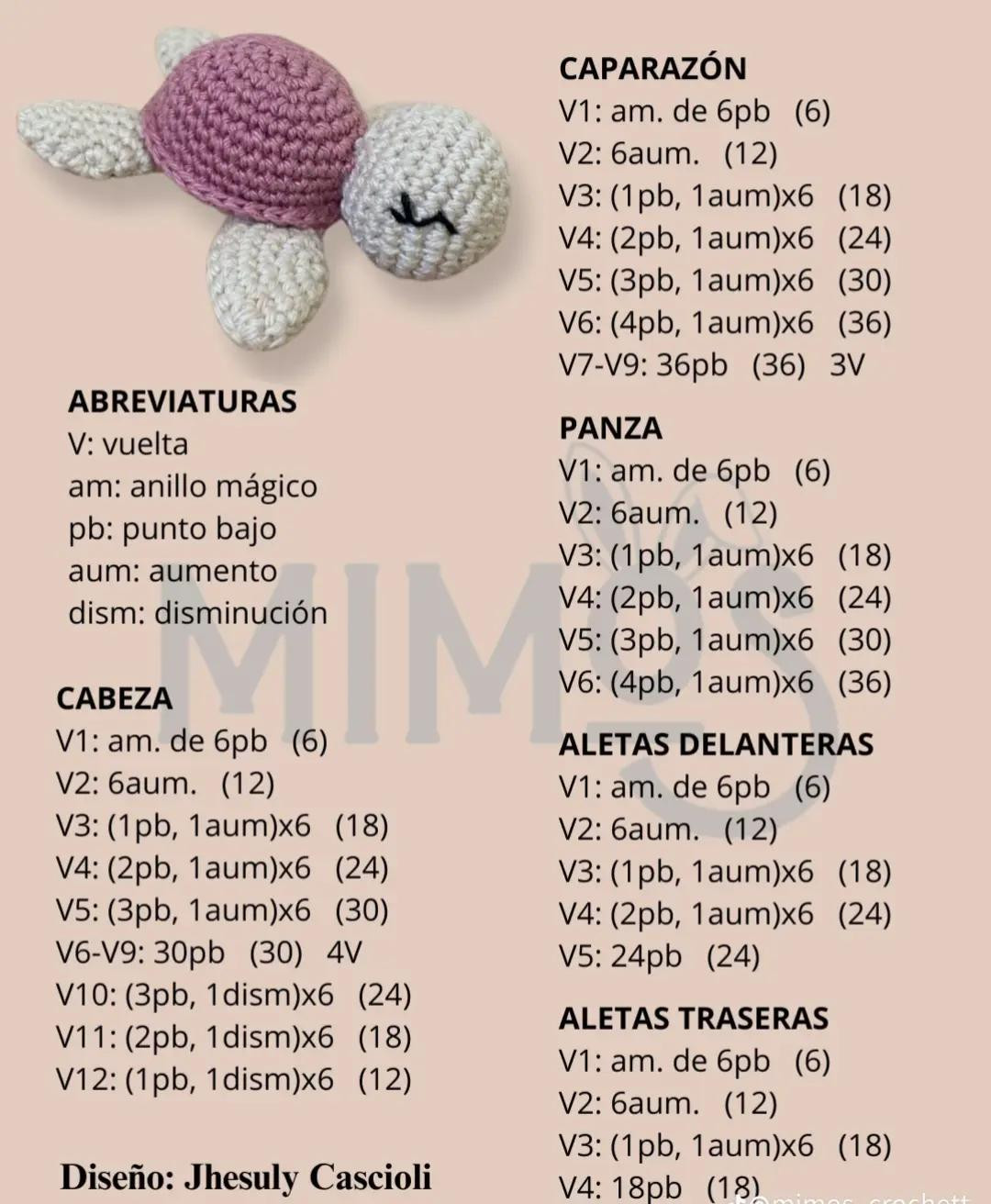Patrón de Amigurumi: Tortuga Marina Maya Gratis para Tejedores