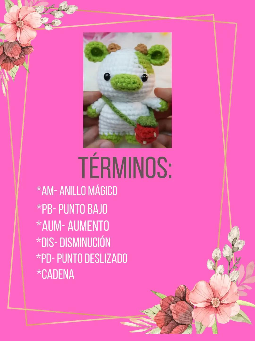 Patrón de amigurumi: Vaca miniatura con bolso rojo