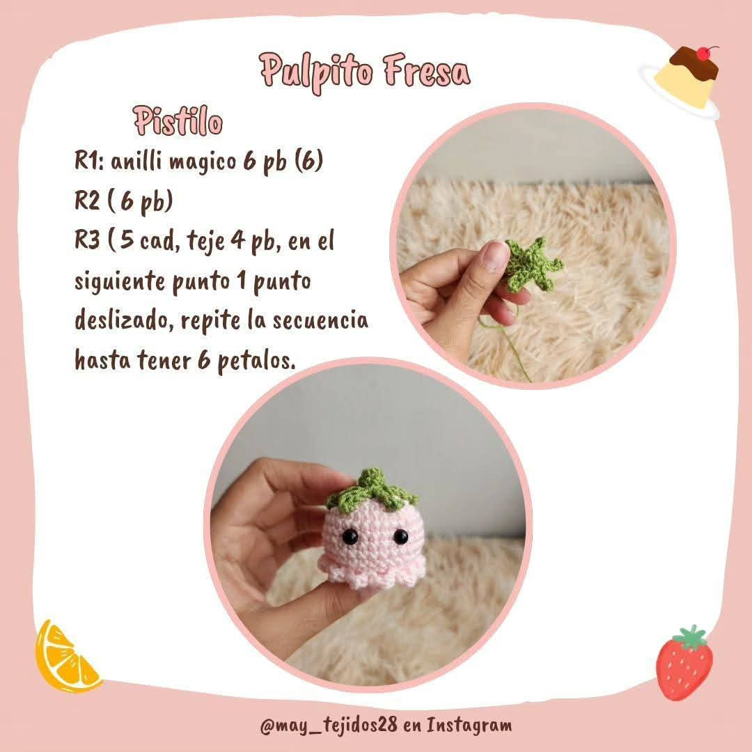 Patrón de amigurumis de pulpos tiernos y coloridos para principiantes