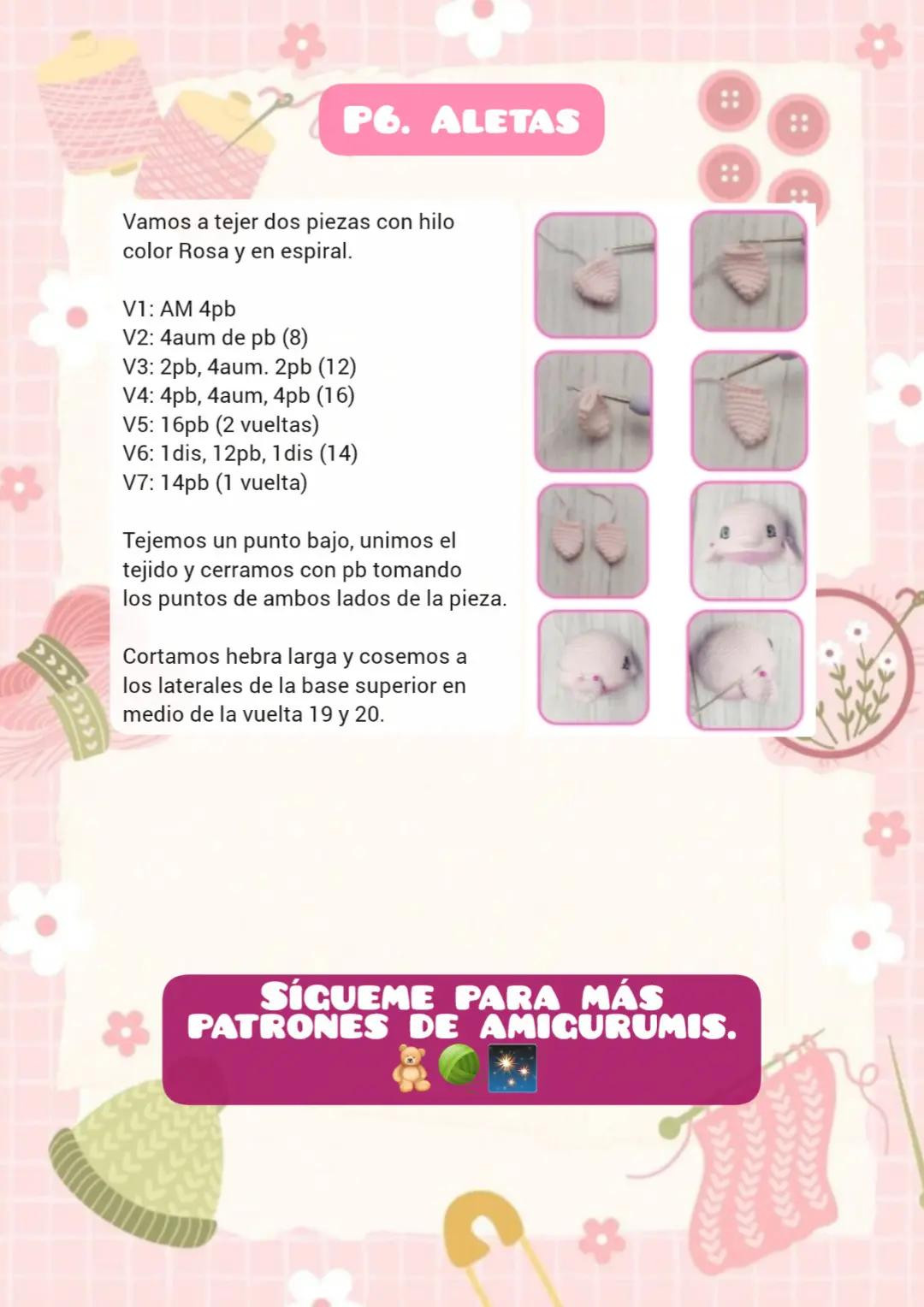 Patrón de ballena rosa adorable para crochet gratuito