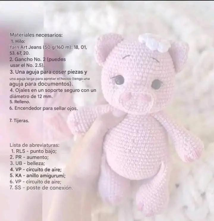 Patrón de cerdito amigurumi adorable y fácil de seguir, completamente gratis.