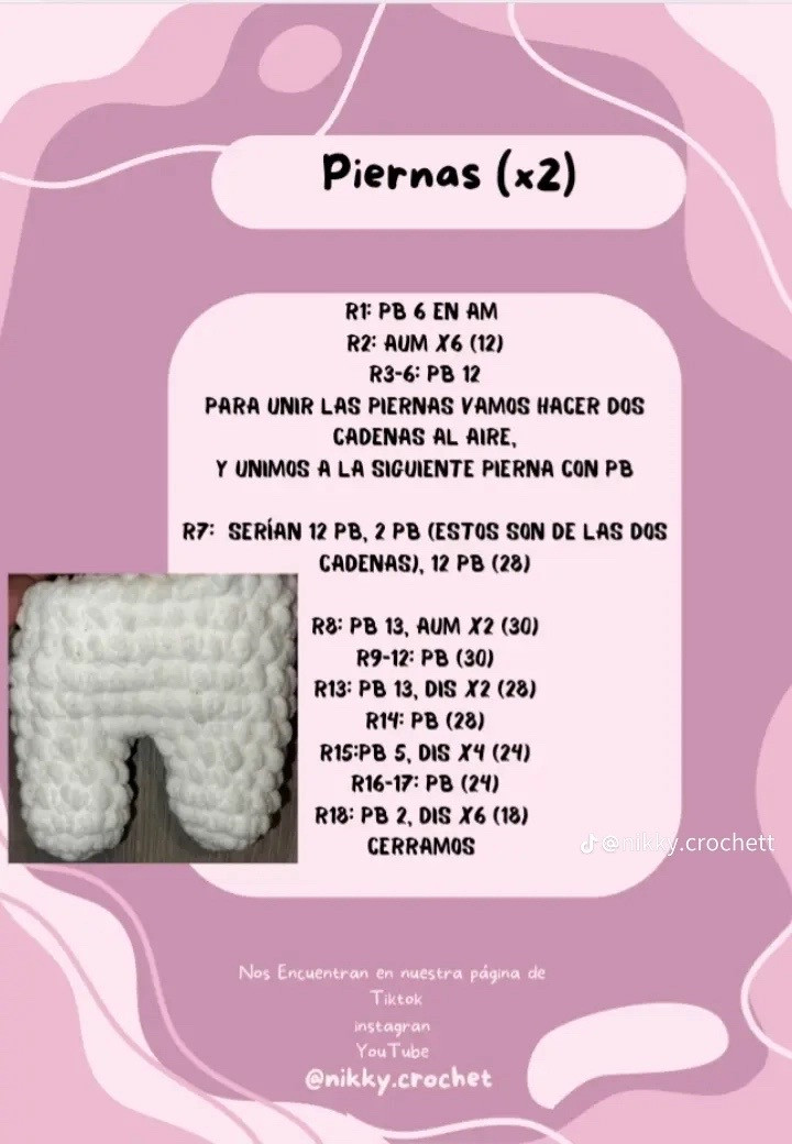 Patrón de conejita en pijama con materiales detallados