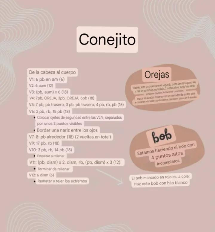 Patrón de conejito de Pascua sin costura, instrucciones detalladas para principiantes.